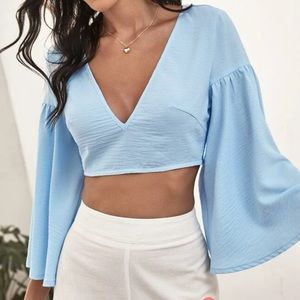 New Baby Blue Crop